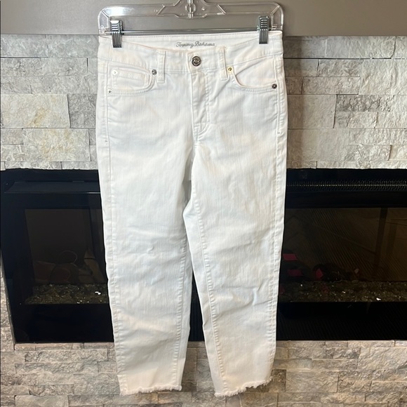 Tommy Bahama Women's White Ella Twill straight Cropped Jeans size 26 - Picture 1 of 14
